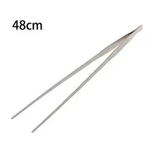 19" Long Aquarium Tweezers Serving Tongs Stainless Steel Straight