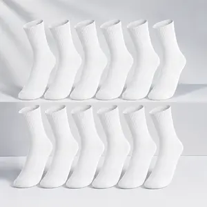 6 Pairs Crew Socks for Men & Women – Cushioned Cotton Athletic Socks for Hiking, Running & Sports