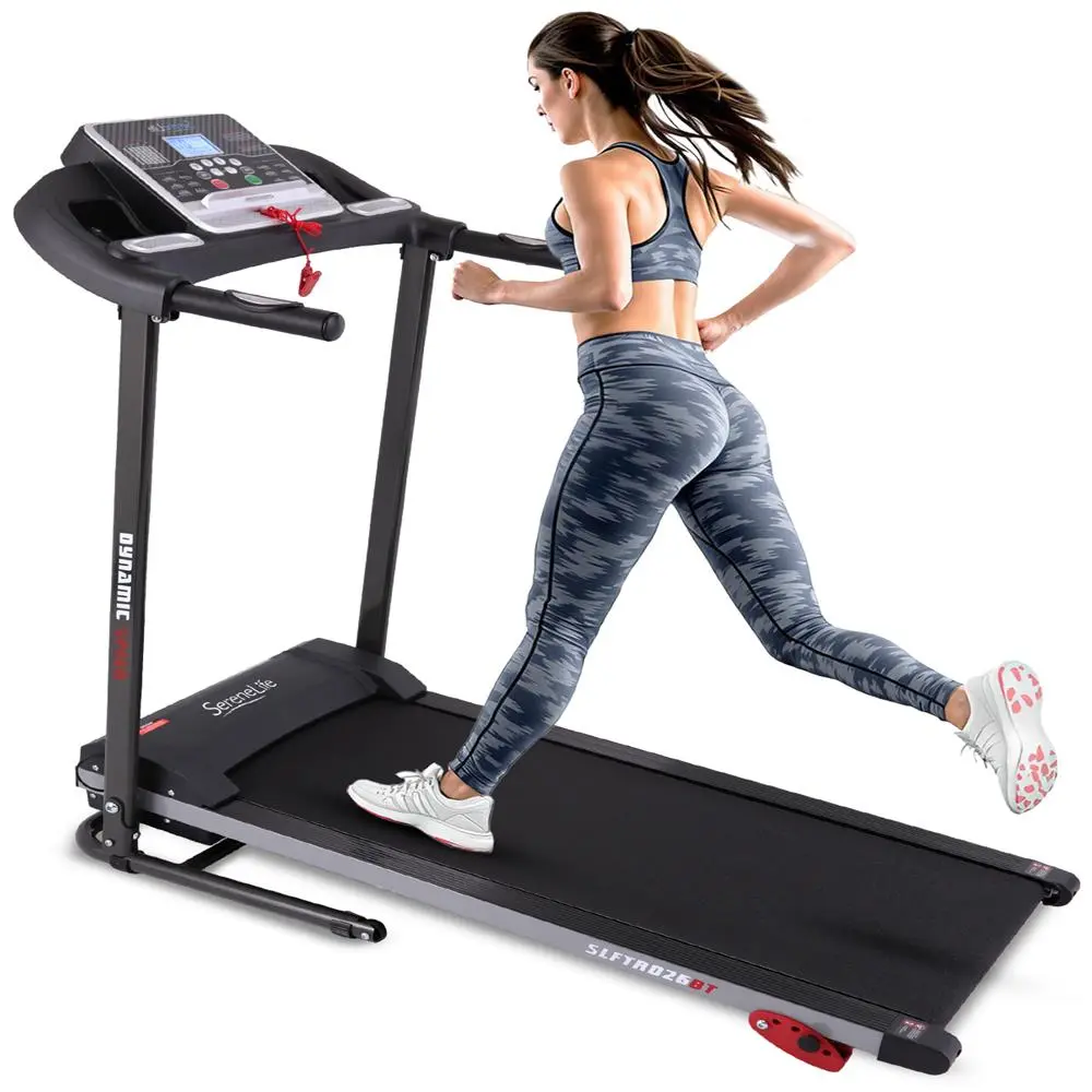 Foldable 1HP Electric Treadmill with Manual Incline | Foldable Digital Exercise Machine with 6 MPH Speed, 12 Programs, Bluetooth App & Music  Support - Walking & Running Fitness Equipment, Home Gym Equipment, Foldable Workout Equipment