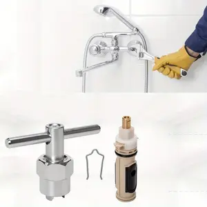 1 Set Qunclay High-Reflective Polymer Replacement Cartridges for Moen 1222,One-Handle Positemp Faucets,Includes Removal Tool,Hand Tools Kits