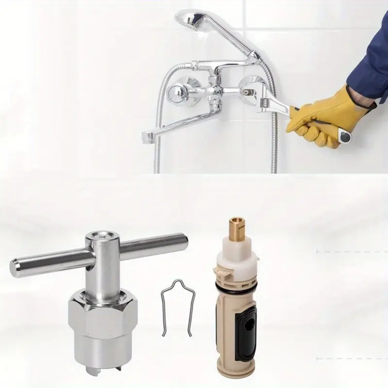 1 Set Qunclay High-Reflective Polymer Replacement Cartridges for Moen 1222,One-Handle Positemp Faucets,Includes Removal Tool,Hand Tools Kits