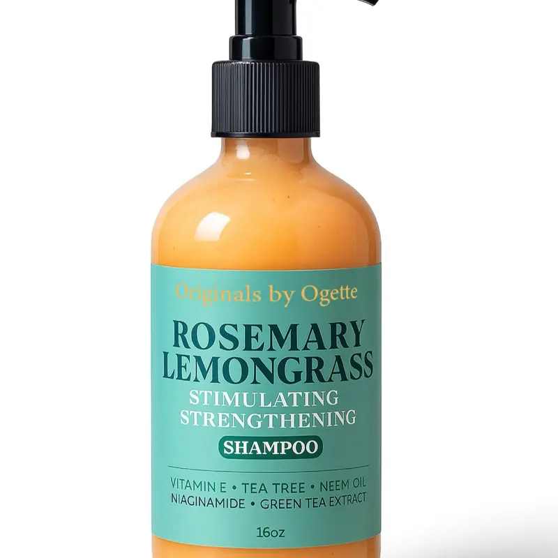 Rosemary Lemongrass Stimulating Shampoo - Original Formula in Glass Bottle with Pump Dispenser