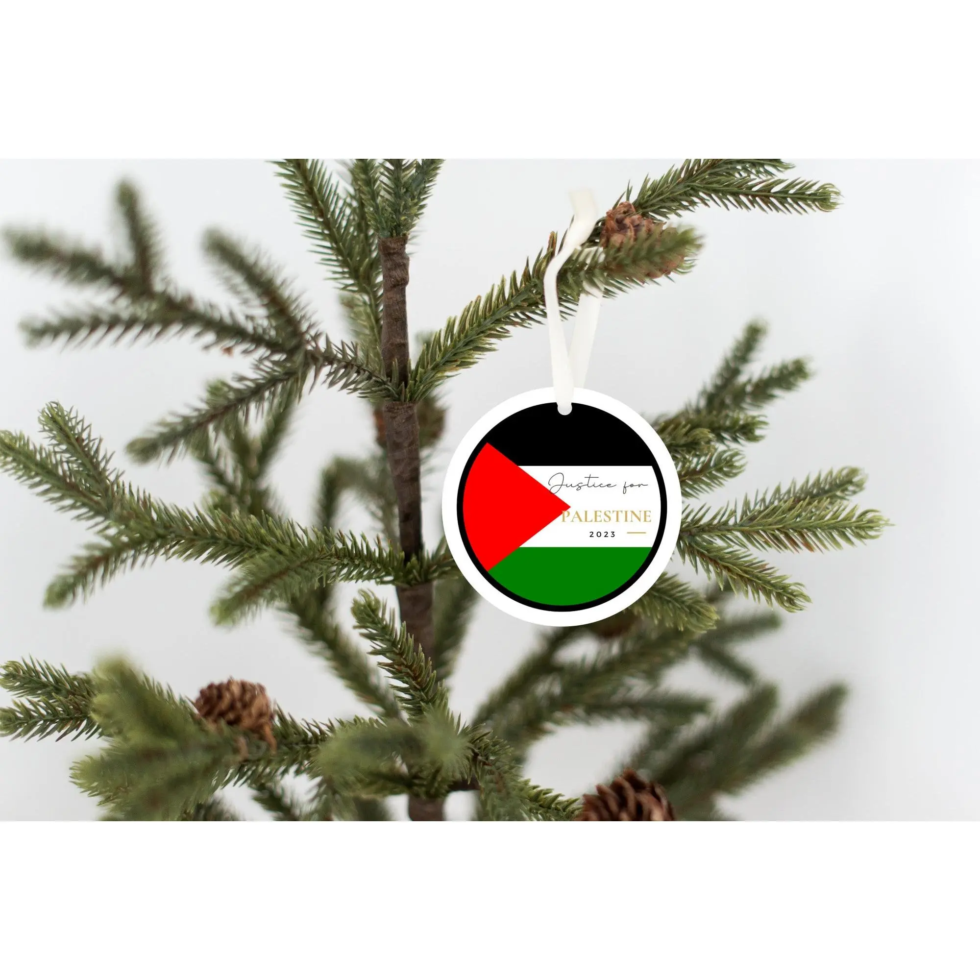Justice for Palestine Ornament Christmas Plastic