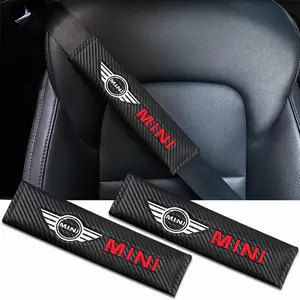 For Mini Cooper One S JCW Countryman Clubman R55 R56 R53 F56 F55 R60 R57 R58 R59 R60 Auto Accessories 2PCS Car Seat Belt Cover Auto Safety Belts Shoulder Pad Vehicle