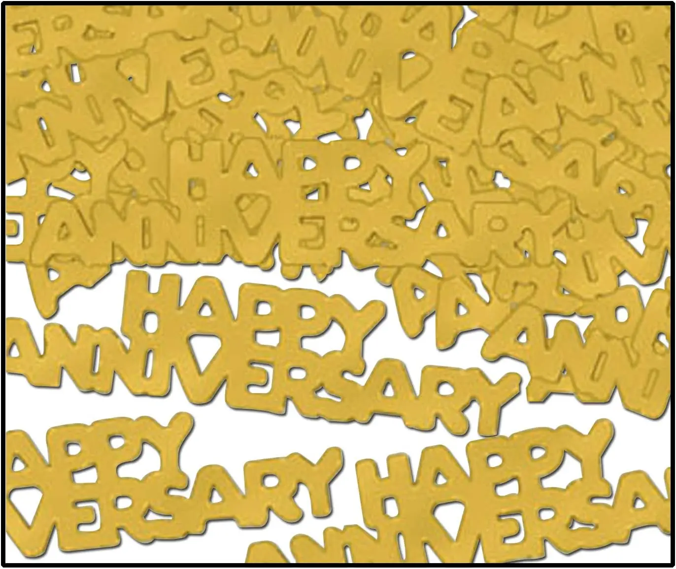 Happy Anniversary Fanci-Fetti in Gold, Elegant Confetti for Vow Renewal Party, Elegant Metallic Celebration Decorations, .5 oz