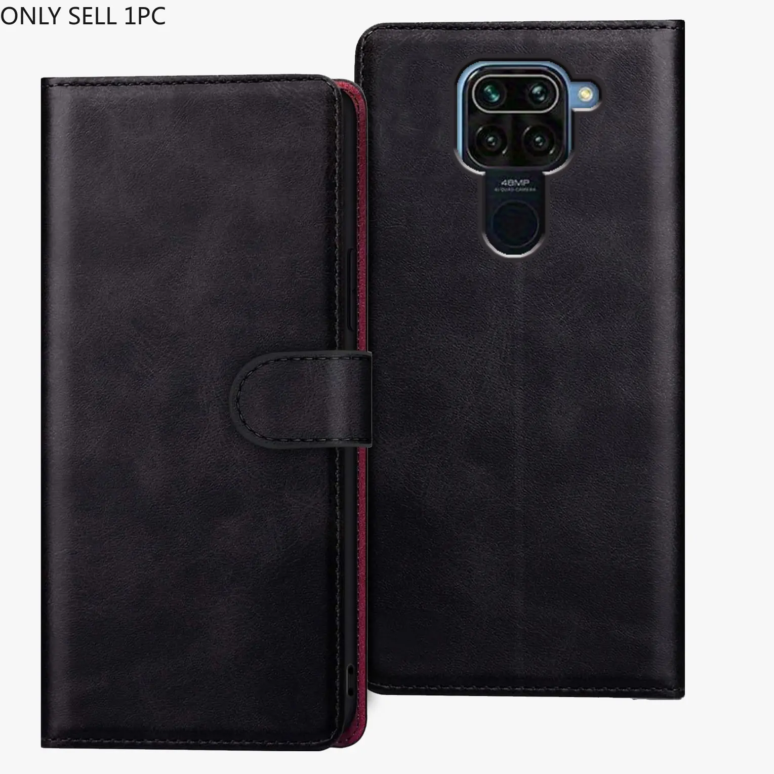 Mobile Phone Case For Xiaomi Redmi Note 9 / Redmi 10X 4G, With Kickstand PU Leather Card Slot Black Wallet Flip Protective Phone Case Cover