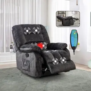 [summervibes] EBELLO 36'' Massage Recliner Chair with Heat and Vibration – Soft Fabric Manual Reclining Chair for Living Room and Bedroom Footrest Relaxation