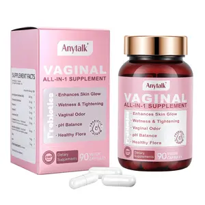Anytalk Probiotics for Women's Health with Lactobacillus Prebiotics & pH Balance Support 90 Veggie Capsules Enhances Skin Glow Moisture Odor Control Healthy Flora