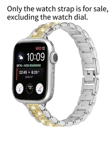 Metal Diamond-Encrusted Watch Band for Apple Watch Series 1–10, Apple Watch Ultra/Ultra 2