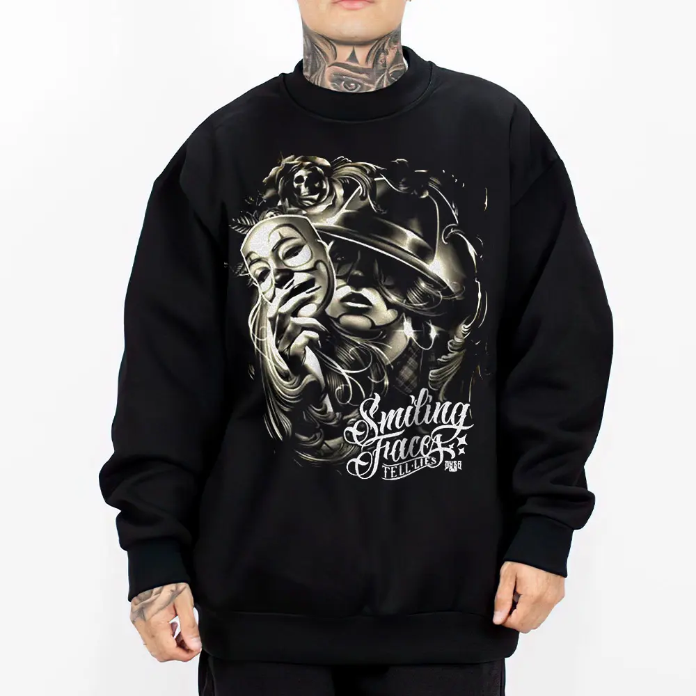 Smiling Faces Original Chicano Clothing, Gangster clothes, Hoodies for men, Men's clothing, Streetwear, Graphic tee