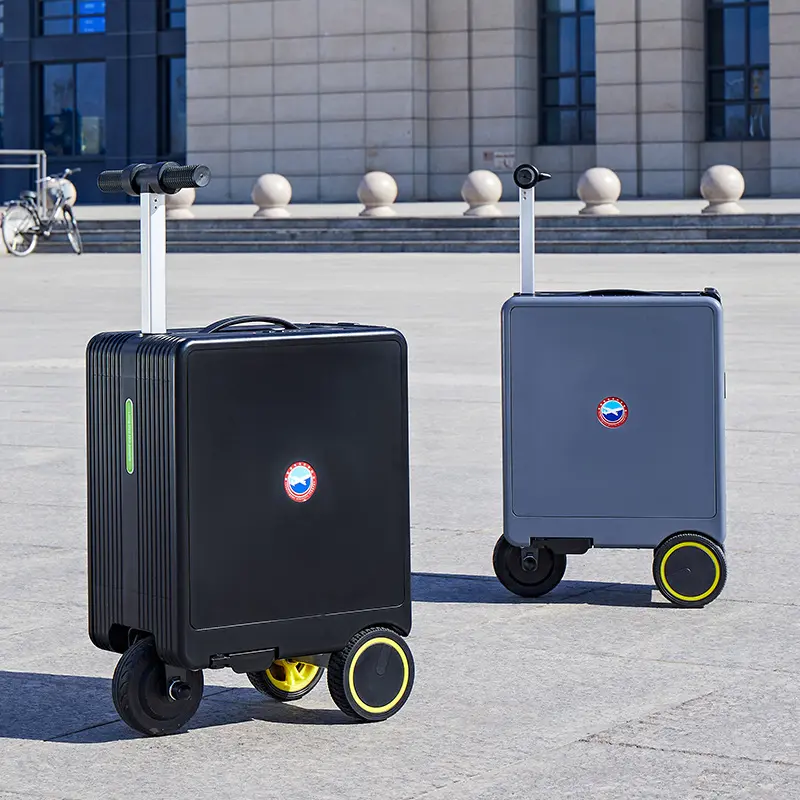 【DUDTN】20L Cabin Size Rideable Electric Suitcase, 250W Motor Scooter Luggage, TSA Lock Carry On Travel2 in 1 Electric Scooter Carry On Luggage, Side Opening 24L Smart Riding Suitcase, 8-10KM Range Motorized Travel Luggage with