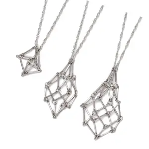 3pcs/set Empty Crystal Holder Necklace Cage for Women Men Neck Jewelry DIY