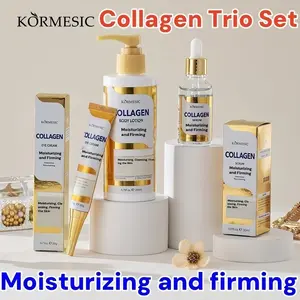Collagen Skincare Set for Women – 3-in-1 Anti-Aging Eye Cream, Hydrating Face Serum & Moisturizing Body Lotion, Brightening & Firming Skincare Kit for Youthful, Radiant & Glowing Skin