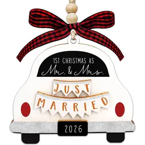First Christmas Married Ornament 2026, Our First Christmas As Mr and Mrs Christmas Ornament - Bridal Shower , Marriage Gifts, Wedding Gifts for Couples,  for Newlyweds