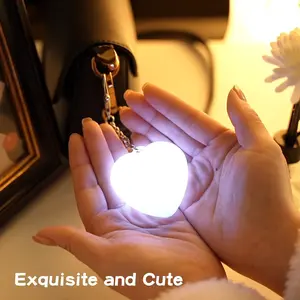 Heart Shape LED Keychain Light, Touch Sensor Glow Light, Rechargeable USB Mini Night Light, Cute Bag Pendant Lamp
