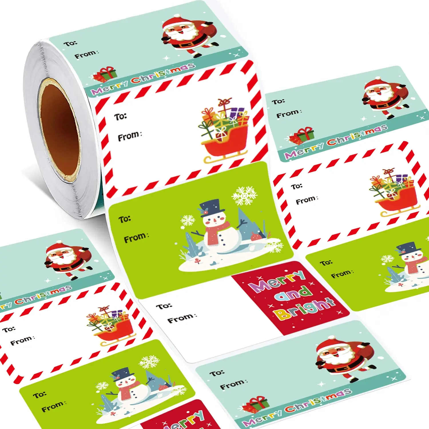 200pcs Christmas Gift Tags Stickers, Self-Adhesive Writable Decorative Labels, Multi-Purpose Holiday Decorations, Ideal for Packaging & Daily Use, Sticky Label