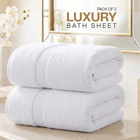 Utopia Towels 2-Piece Modern Deluxe XL Bath Sheet Set - Soft, Durable, Absorbent Hotel-Quality Body Towels, Quick-Drying 35x70in Bathroom Accessory, Quick Drying Towels