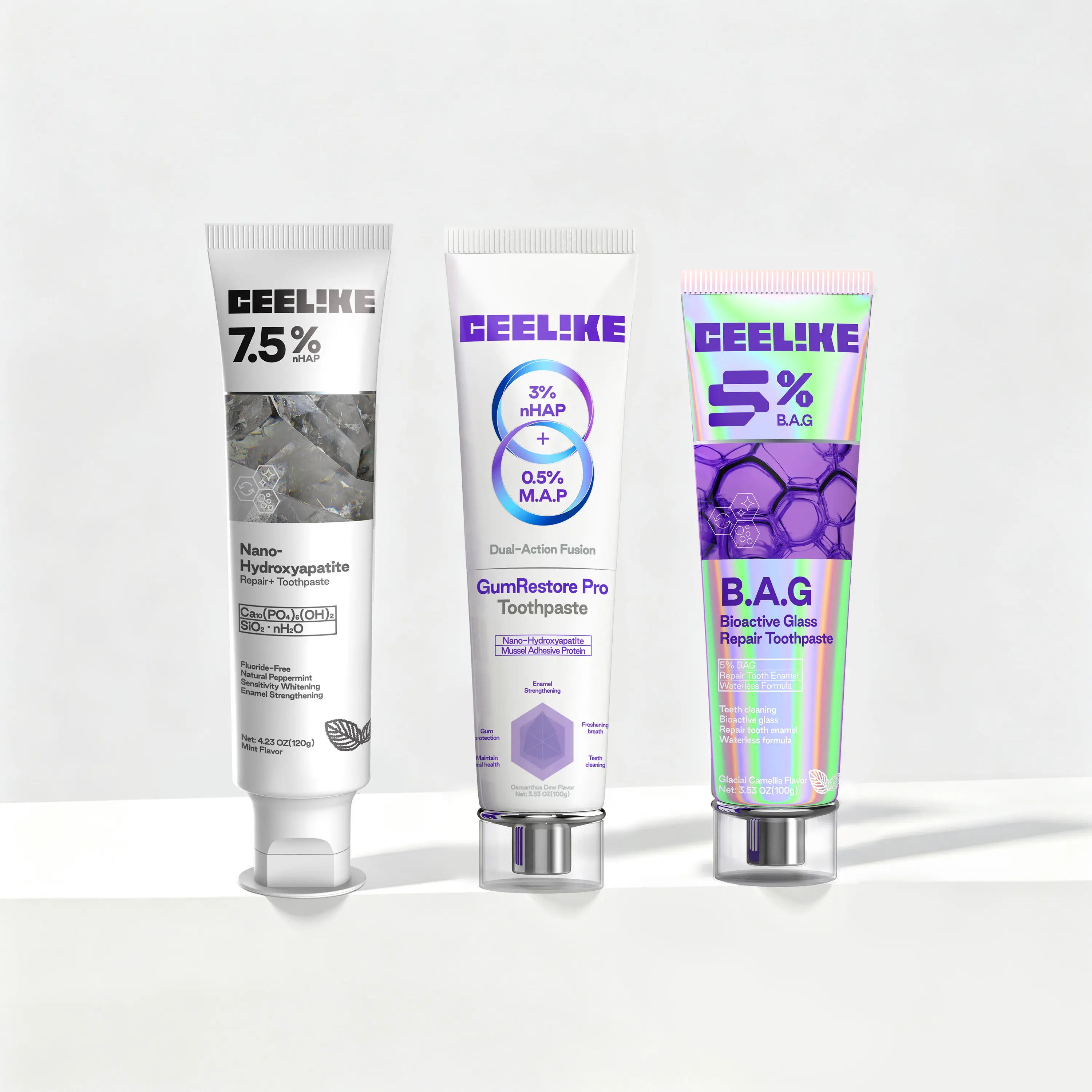 Ceelike Fluoride-Free Hydroxyapatite Toothpaste | Enamel Repair & Fresh Breath | Gentle Mint Flavor | 4.23 oz Oral Care