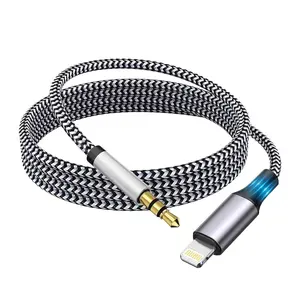 Apple MFi Certified Aux Cord for iPhone, Lightning to 3.5mm Jack Nylon Braided Audio Cable for iPhone 14 13 12 11 XS XR X 8 7 6 iPad to Car/Home Stereo/Headphone/Speaker, Headphone