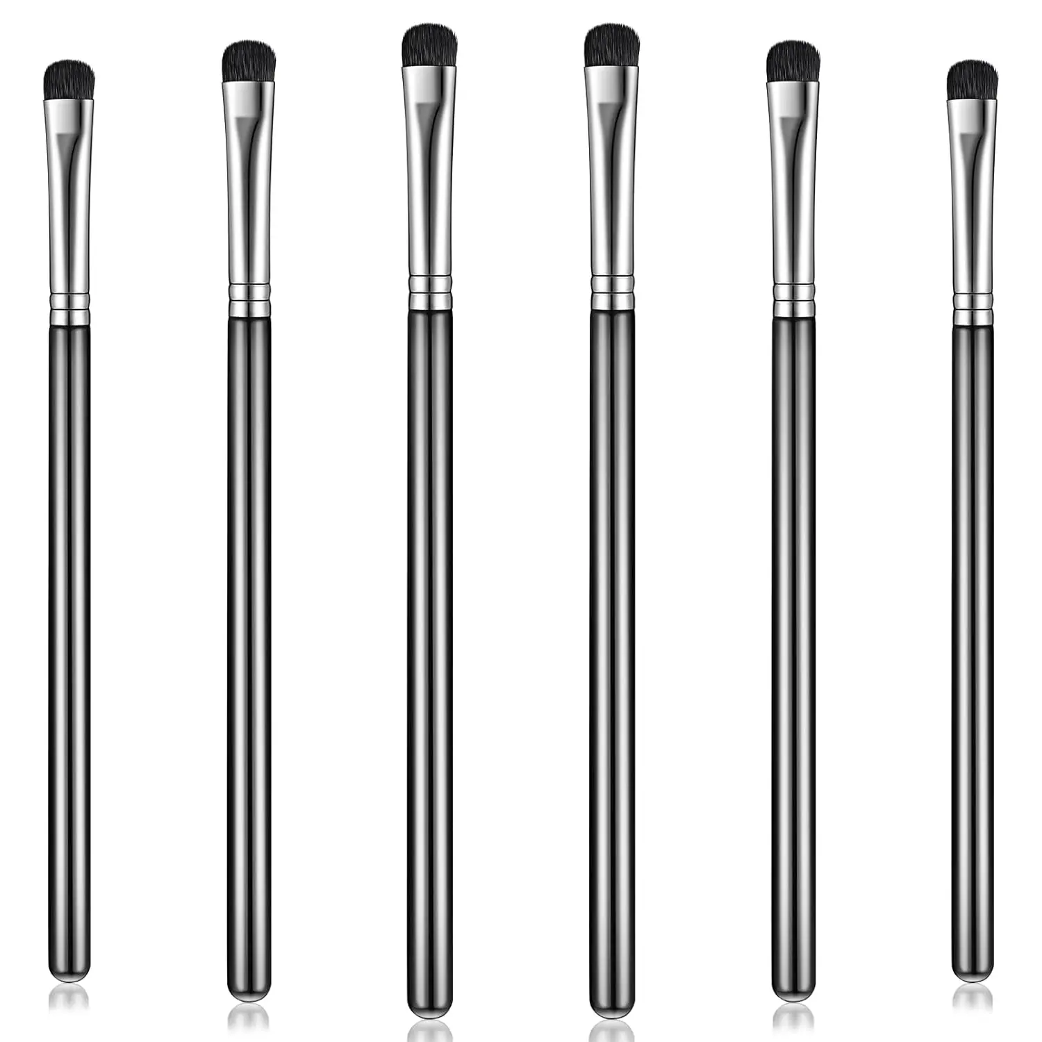 6 Pieces Eyeshadow Brush Short Shader Small Brush Smudge Makeup Brush Flat Blending Smudger Precision Crease Brush for Creasing Eye Makeup Look Eyes Eyeliner, Corner Highlighter, Eyebrow Concealer