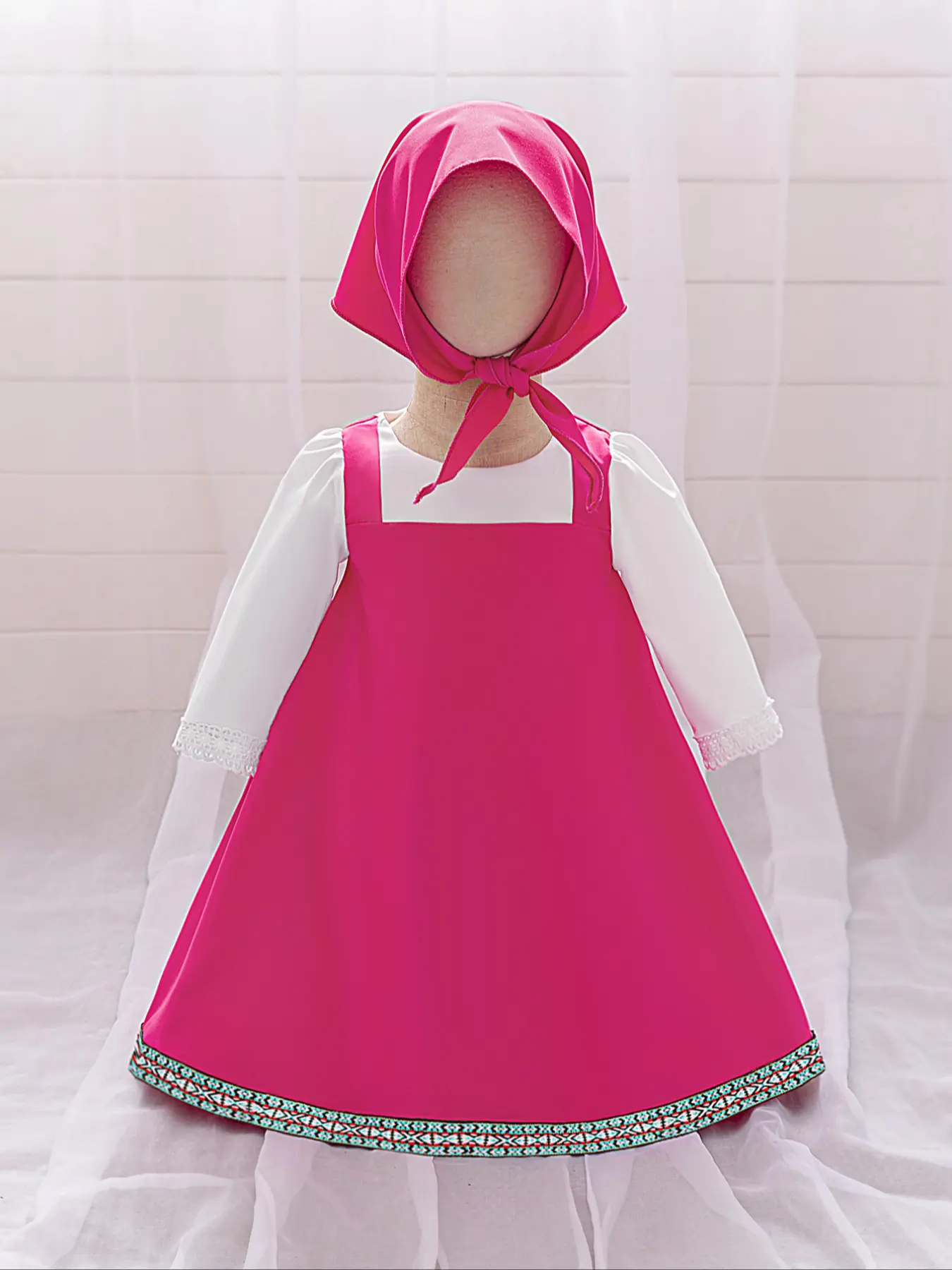 6 Months to 3 Years Mulberry with Scarf Long Sleeve Kids Clothes Cartoon Cosplay Costume for Parties Fancy Carnival Performance Princess Theme Holiday Party Frock Baby Girls Ball Gown Toddle Dresses for All Season
