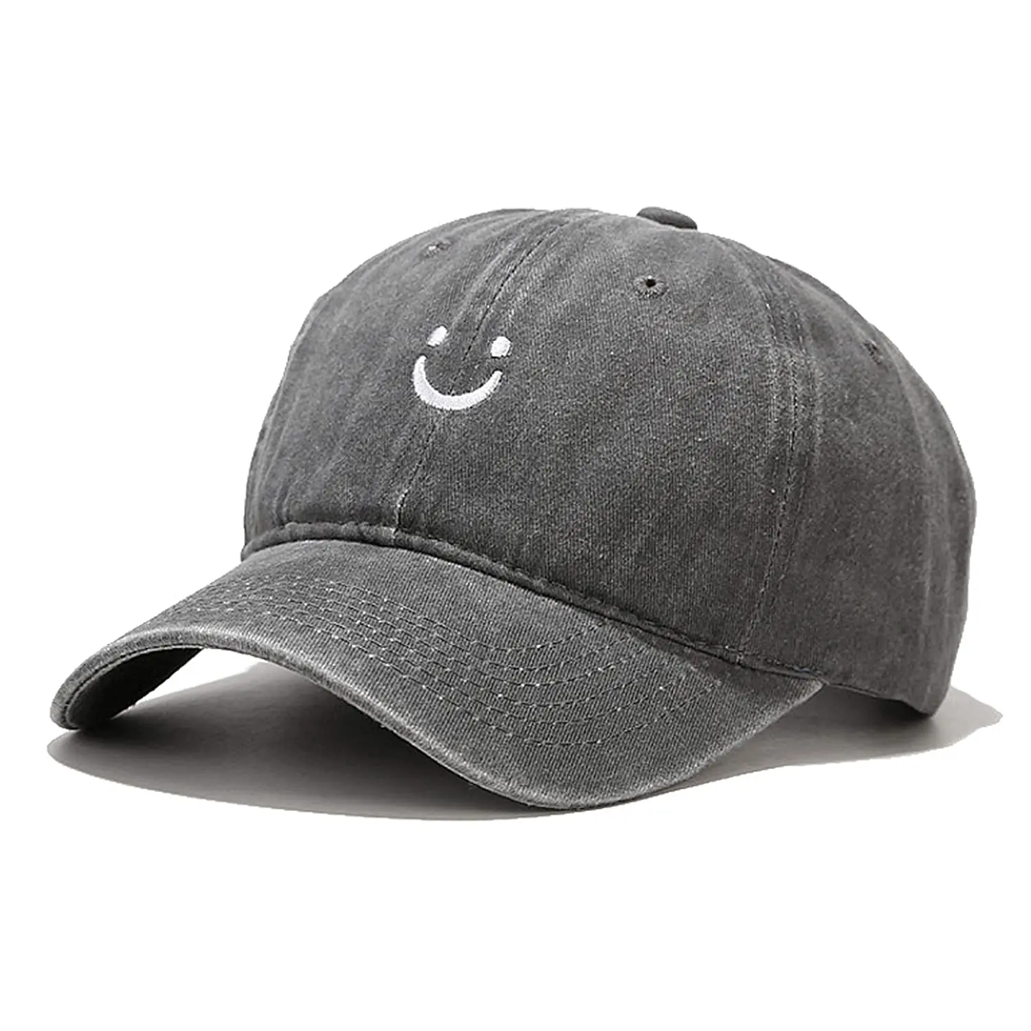 Smiley Vintage Cotton Cap - Adjustable Unstructured Dad Hat