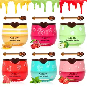 4/6/8 Pcs Fruit Flavor Honey Lip Mask Lipstick Set | Propolis & Vitamin E Oil-Free Moisturizing Lip Care | Hydrating Lip Plumper Balm  | Easter Spring Mothers Day Gift, Strawberry, Bee