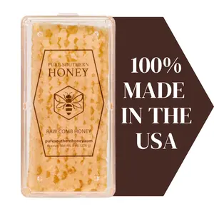 Pure Southern Honey 100% Raw Honeycomb Small Cassette - Sweet Flavor Natural