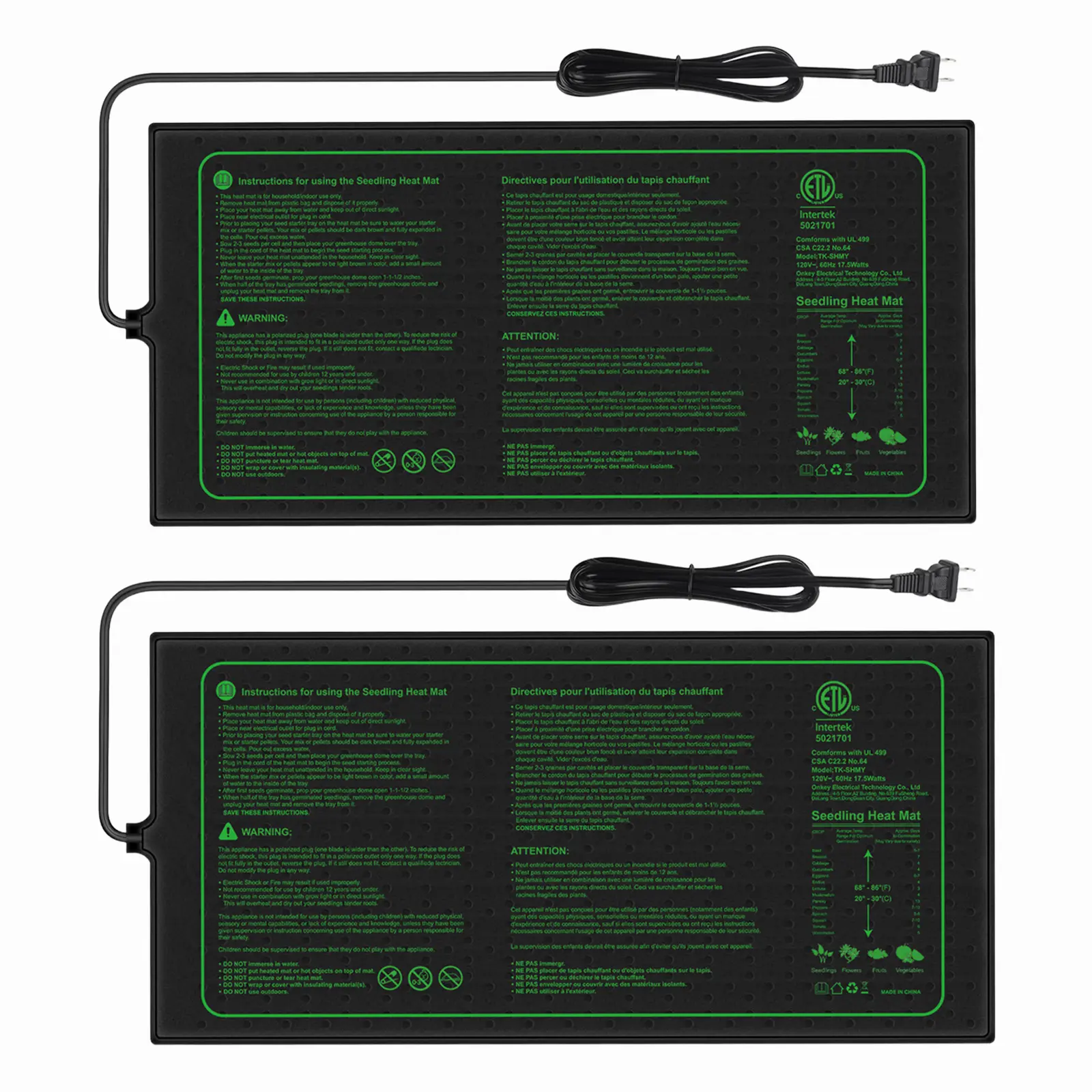 Durable Seedling Heating Mat, Thermostat, Greenhouse Heater, Seed Heating , Seedling Heating Mat with Thermostat, Grass Seed , Plant Warmer, 24-Hour Heating, Seed Germination, Waterproof, Hydroponic Growth, Eco-Bottle Heating, Gentle on Seedli Fleece Heat