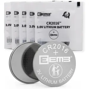 5 Pack CR2016 Battery 3V Lithium Button Coin Cell Batteries 2016 Battery ECR2016 DL2016 LM2016 for Key FOBs, Watches, Calculators, Garage Door Openers, Toys, LED Lights, Games Console