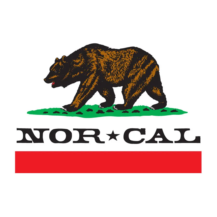 Nor Cal Republic Vinyl Decals - Men's White Graphic Decoration Sticker Set, Fixed Size 5" x 3.55", Bulk 25-Pack