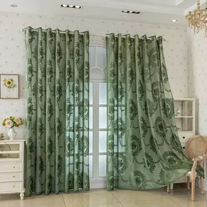 French Vintage Floral Jacquard Curtain, Heavy Drapes for Balcony, Bedroom, Living Room Decor, Minimalist Style Home Decoration, Window Curtain, Home Decorative Curtain, Curtains Floral