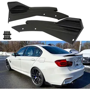 Universal Car Rear Bumper Lip Splitters Fins Spoiler Canards Diffuser Side Fin Scratch Black Mudguards - Gloss Black,C