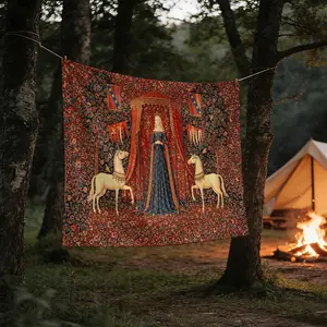 A Stylish Tapestry, Medieval Tapestry, Queen, Unicorns,perfect for Sprucing up Wall Decor in Homes, Dorms and Bedrooms.