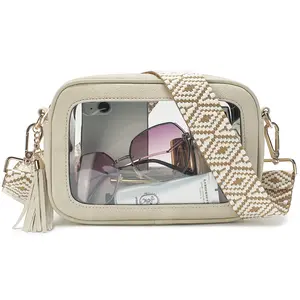 LOXOMU Clear Purse for Women Stadium Approved, Clear Crossbody Bag Transparent Bag for Sports Concert