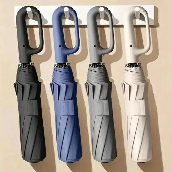 Automatic Folding Umbrella, 1 Count/60pcs Portable Rain Umbrella with Loop Buckle, Windproof & Waterproof Umbrella for Men & Women,Outdoor Umbrella