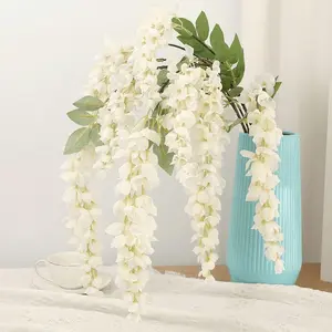 [Fake Wisteria Hanging Flowers] 3pcs Artificial Wisteria Garland | Fake Hanging Flower String for Wedding Arch, Home Garden Outdoor Ceremony Party Decoration, Artificial Flower Decorations, Fake Hanging Plants