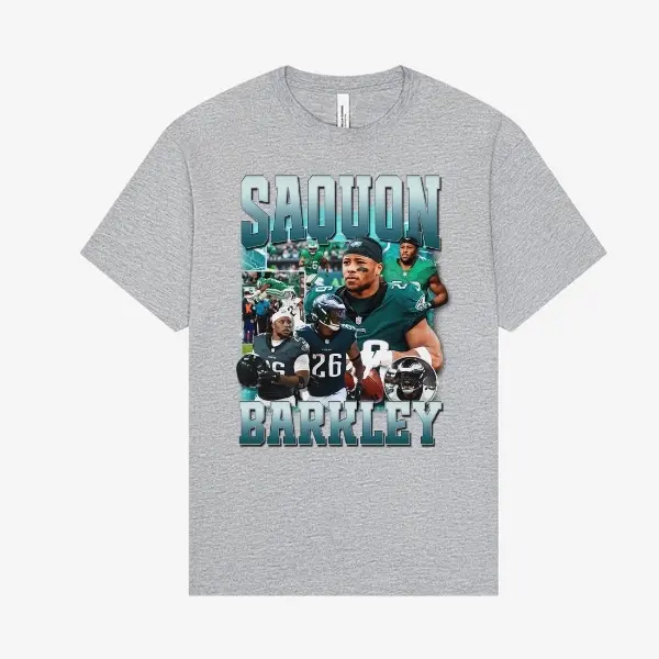 Saquon Barkley Retro Eagles Tee Cotton T-Shirt Unisex