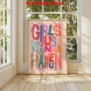 1pc, Wall arts, Modern Posters, Girls just want to have fun, Positive prints, Affirmation prints, Typography, Quote wall art, Wall art, Gallery wall, Kids, Living room decor, Bedroom decor, Modern home decor, Housewarming gift, Unframed