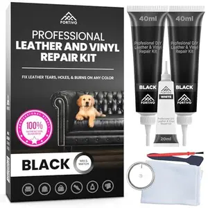 Professional Black Leather Repair Kit for Furniture, Couches, Boots, and Purses, Scratch Repair and Car Leather Restoration, All-Inclusive Vinyl Repair Kit, Quick and Easy to Use