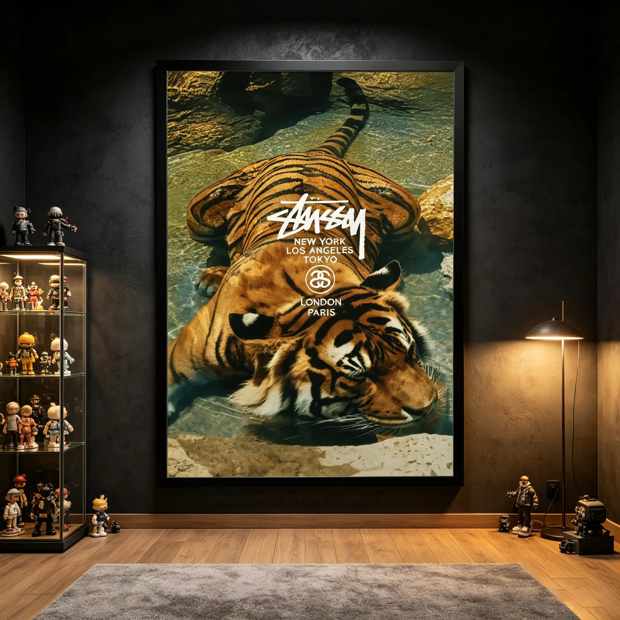 Tiger Streetwear Canvas Wall Art, Retro Urban Fashion Poster, Hypebeast Wall Decor, Vintage Graphic Artwork, Sneaker Room Decor, Bedroom Wall Art, Living Room Decor, Apartment Decor, Modern Home Decor, Gift for Streetwear Lovers