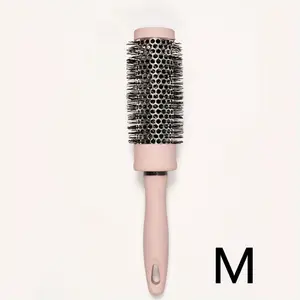 1pc Cylinder Comb Round Bucket Hair Brush, Easy Smooth Curl and Straight Styling, Plastic Bristles, Abs Handle, Portable Professional Tool