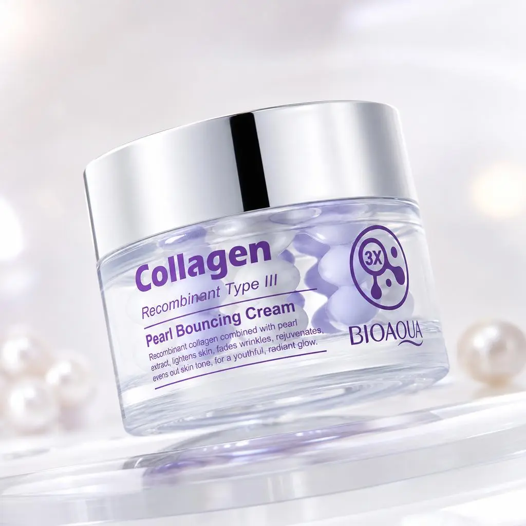 Viral Collagen Pearl Cream – Recombinant Type III Collagen Face Moisturizer with Bouncy Texture, Deep Hydration, Firming Care and Skin Elasticity Support for Smooth, Glowing & Youthful-Looking Skin
