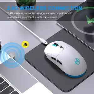 Wireless 2.4g Computer Gaming Mouse with 650 mah Battery, Right Hand Orientation, Optical Movement Detection, Optical Precision, Suitable for PC Laptop MAC Gaming Office Use