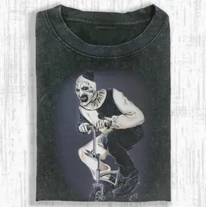 Art the clown t-shirt, Funny Halloween Shirt, Unisex T-Shirt, Y2K 90s Graphic Shirt, gift for her, him, Womenswear Top, Halloween Shirt