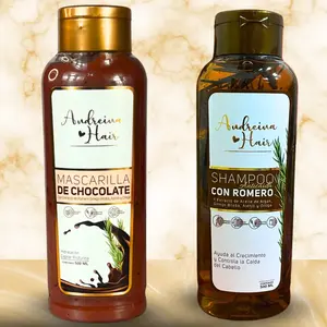 Andreina Hair - Rosemary Shampoo & Chocolate Hair Mask Set - 500ml Each for Haircare Routine