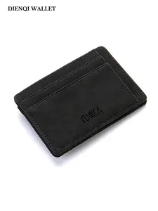 Magic Wallet Slim Bifold PU Leather Wallet for Men Minimalist Thin Credit Card Holder with Zipper Coin Pocket Cash Clip Portable Small Purse, Everyday Carry (Edc) Wallet For Men, Zipper Wallet Design, Durable Bifold Wallet, Business Minimalist Wallet