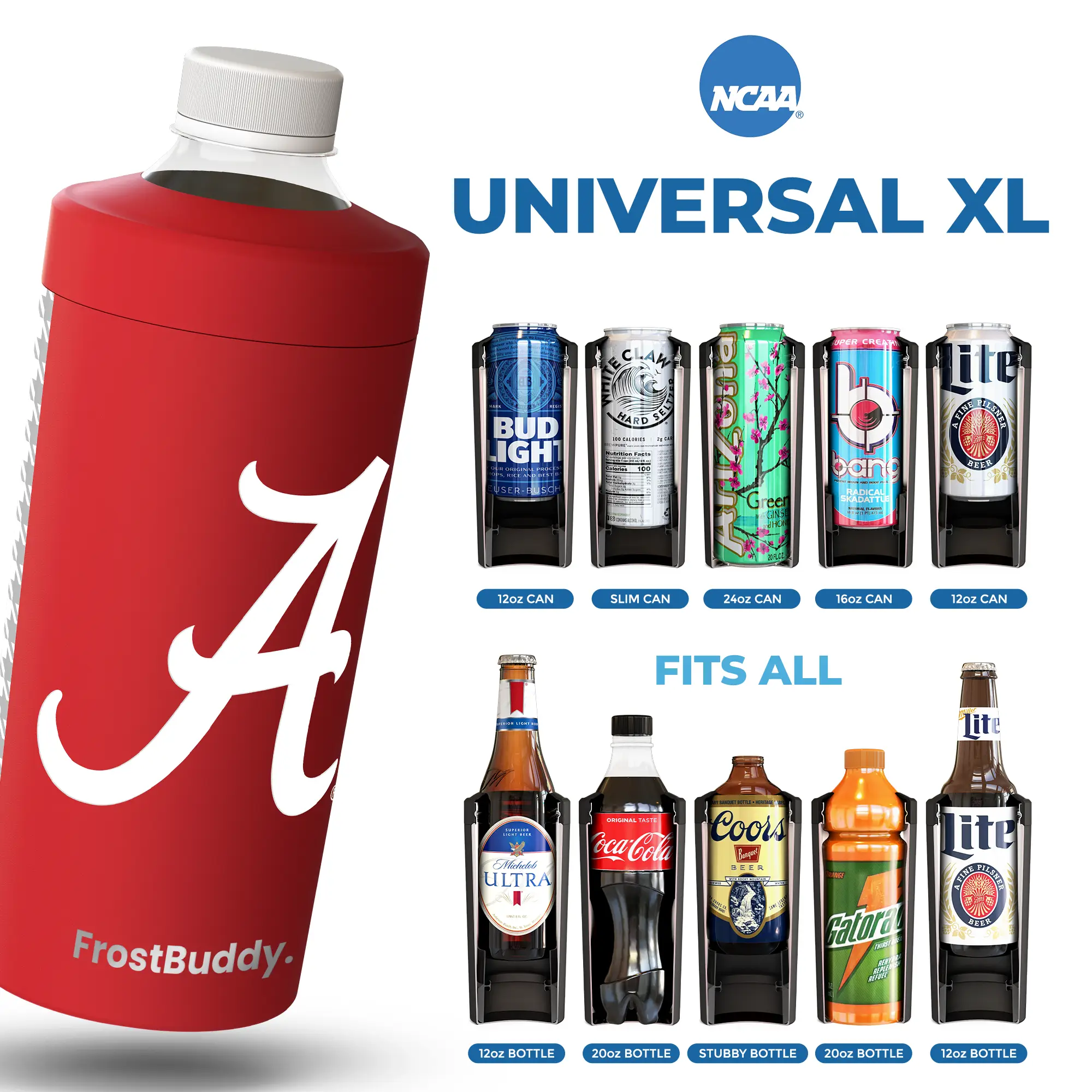 Universal XL Collegiate Edition - Officially Licensed - Can Cooler - Fits all Your Drinks Bottles Cup