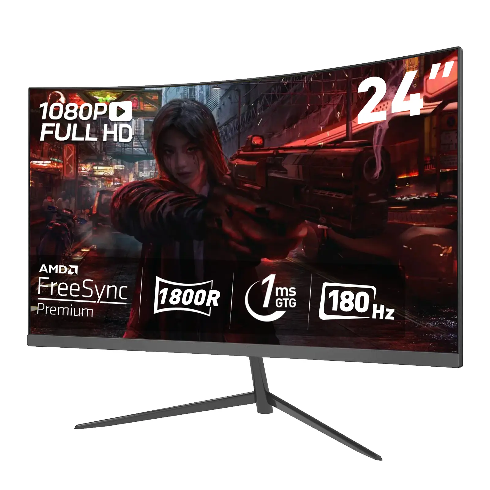 Game-Ready 24" Curved Monitor – 180Hz, 1ms, FHD, Slim Build, Same Great Deal