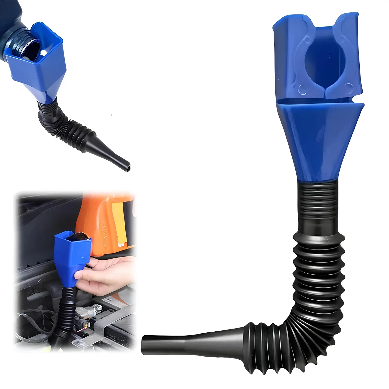 LPKEP 1-3pcs funnel for car, small funnel for oil change, retractable automatic fuel funnel clip bottle, car flexible drain tool snap funnel